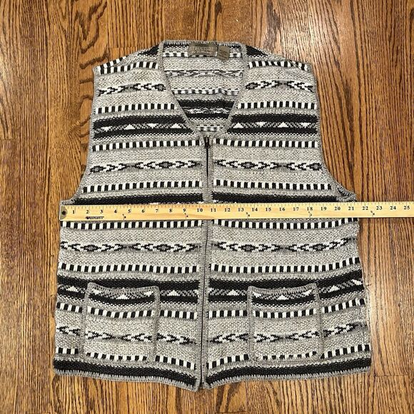 Vintage Structure Le Collezioni Sweater Vest Men's XL Zip Up Grandpa Striped - Picture 7 of 7